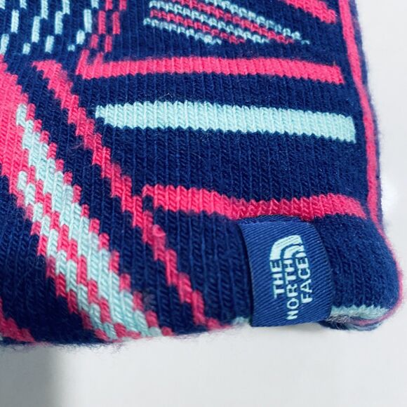The North Face Girls M Beanie Hat Fleece Lined Pom Fuchsia Pink Bright Snow Ski - Picture 2 of 7